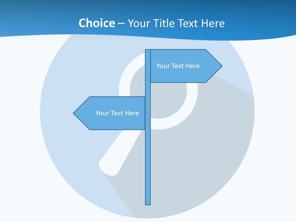A Blue Circle With A Magnifying Lens On It PowerPoint Template