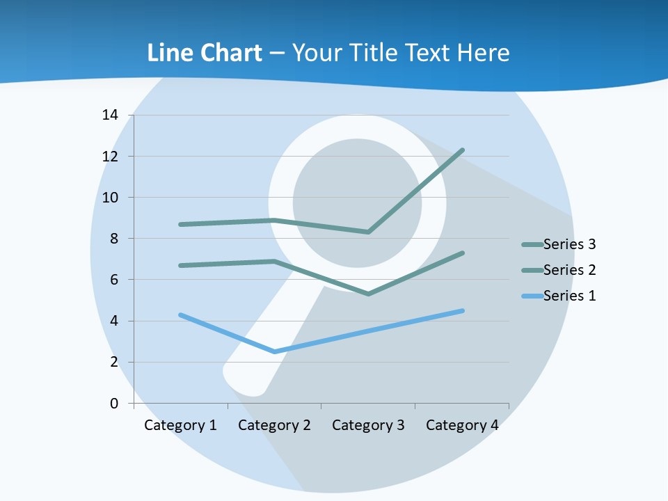 A Blue Circle With A Magnifying Lens On It PowerPoint Template