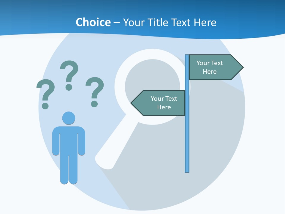 A Blue Circle With A Magnifying Lens On It PowerPoint Template