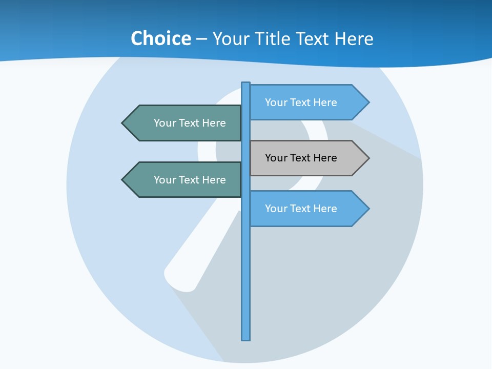 A Blue Circle With A Magnifying Lens On It PowerPoint Template
