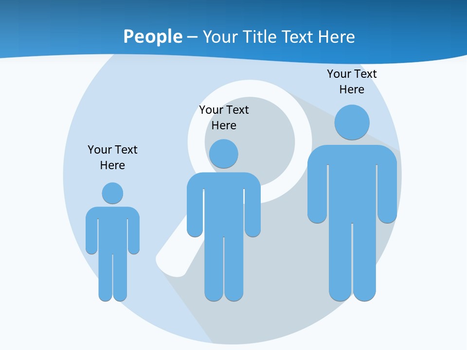 A Blue Circle With A Magnifying Lens On It PowerPoint Template