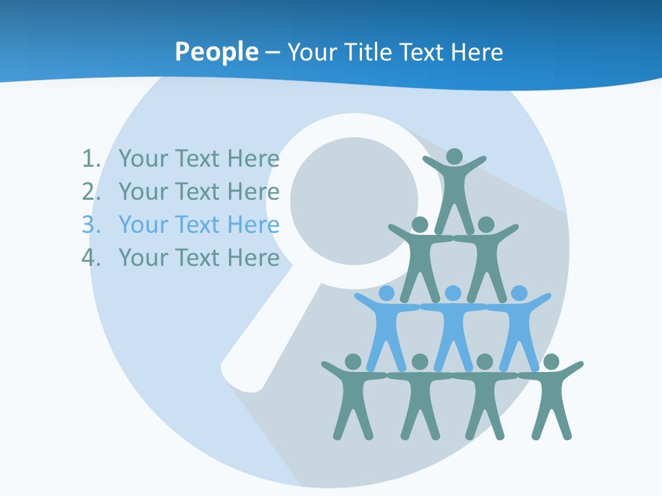 A Blue Circle With A Magnifying Lens On It PowerPoint Template