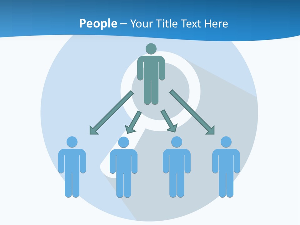 A Blue Circle With A Magnifying Lens On It PowerPoint Template