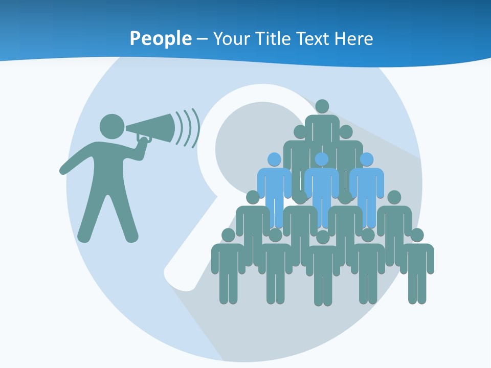 A Blue Circle With A Magnifying Lens On It PowerPoint Template