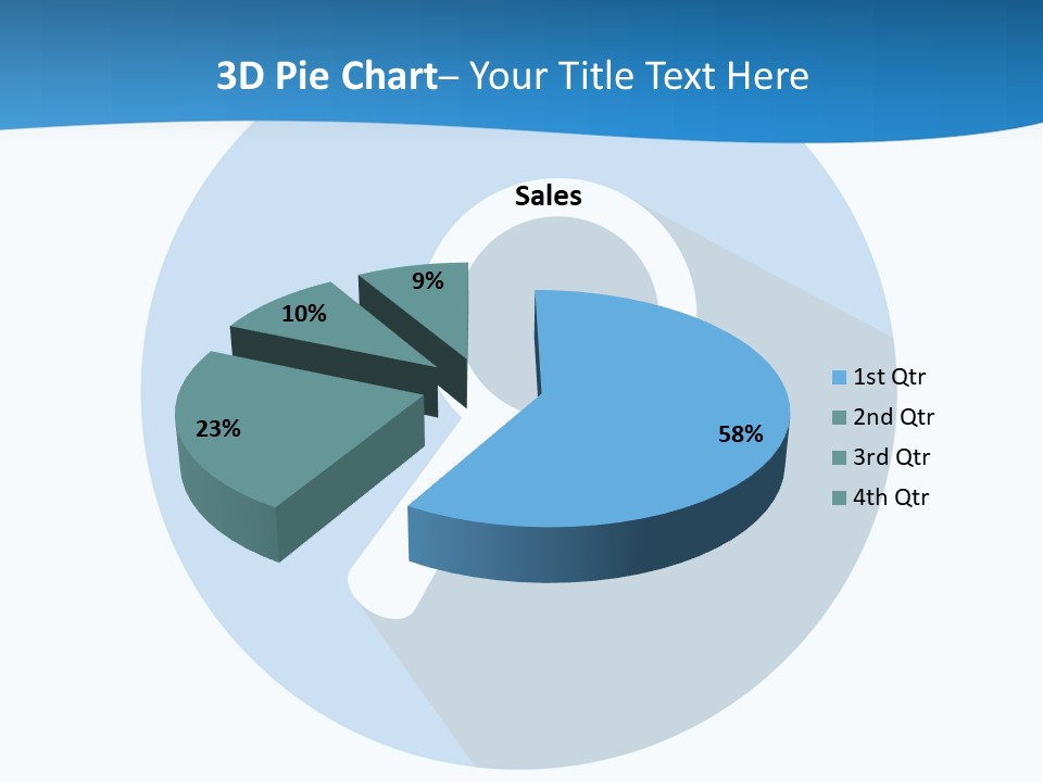 A Blue Circle With A Magnifying Lens On It PowerPoint Template