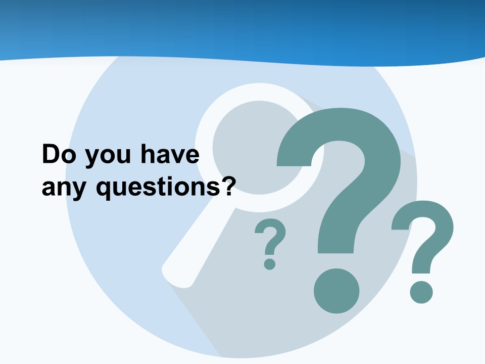 A Blue Circle With A Magnifying Lens On It PowerPoint Template