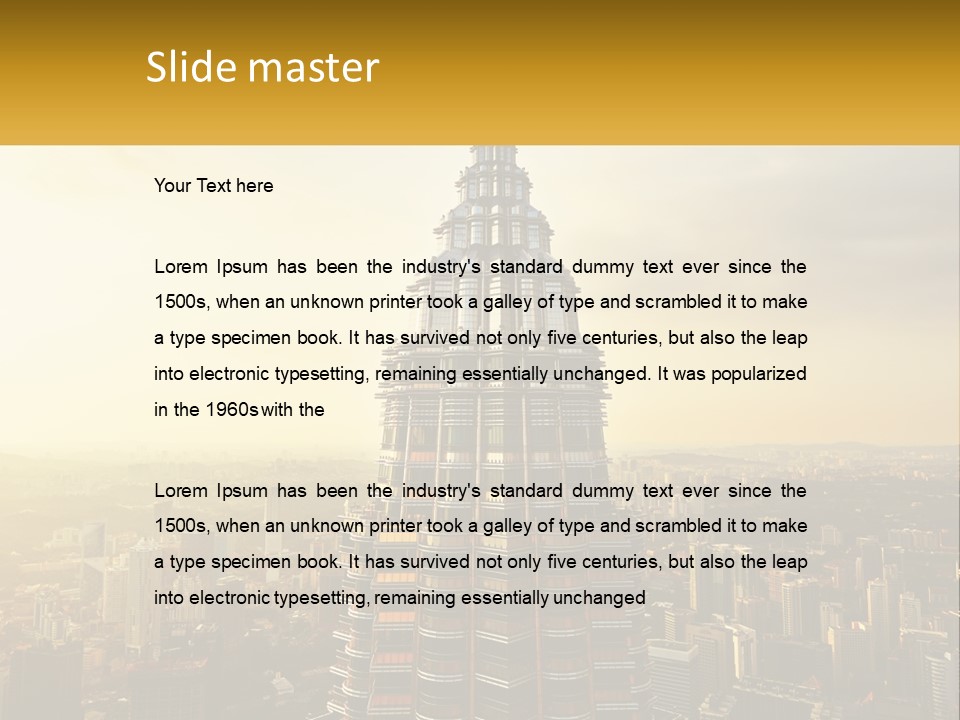 A Very Tall Building In The Middle Of A City PowerPoint Template
