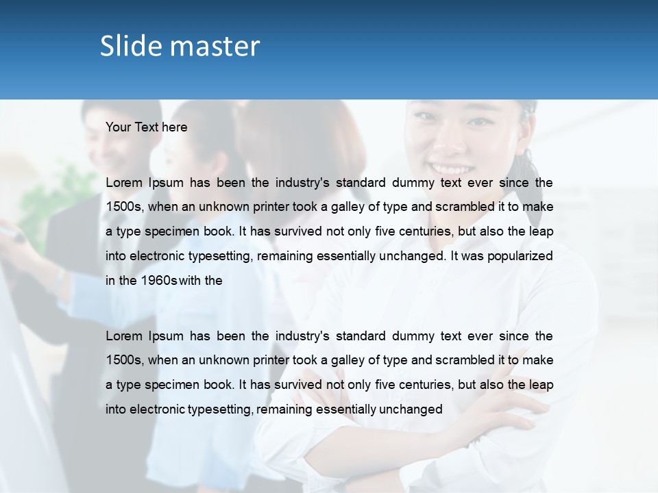 A Woman Standing In Front Of A Group Of People PowerPoint Template