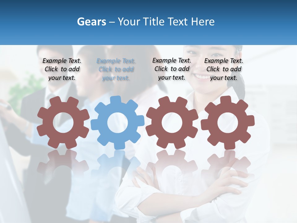 A Woman Standing In Front Of A Group Of People PowerPoint Template