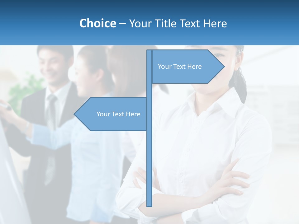 A Woman Standing In Front Of A Group Of People PowerPoint Template