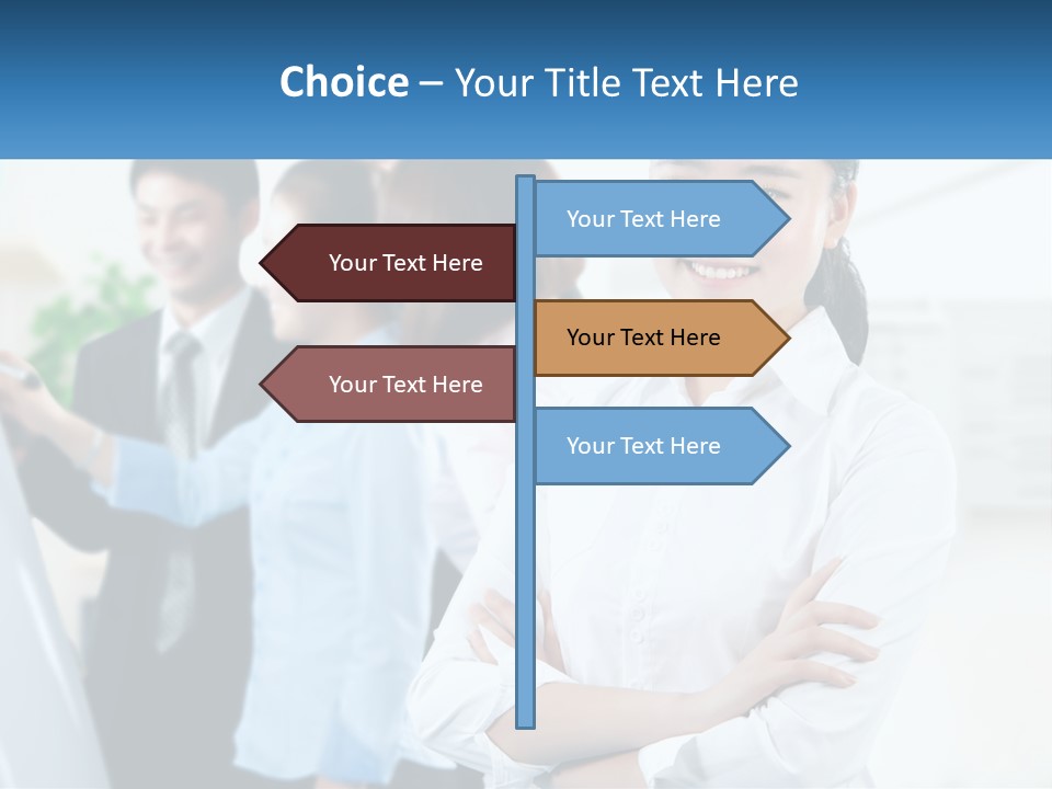 A Woman Standing In Front Of A Group Of People PowerPoint Template