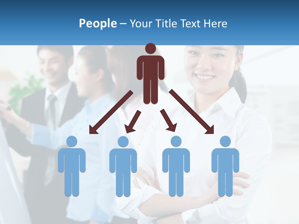 A Woman Standing In Front Of A Group Of People PowerPoint Template