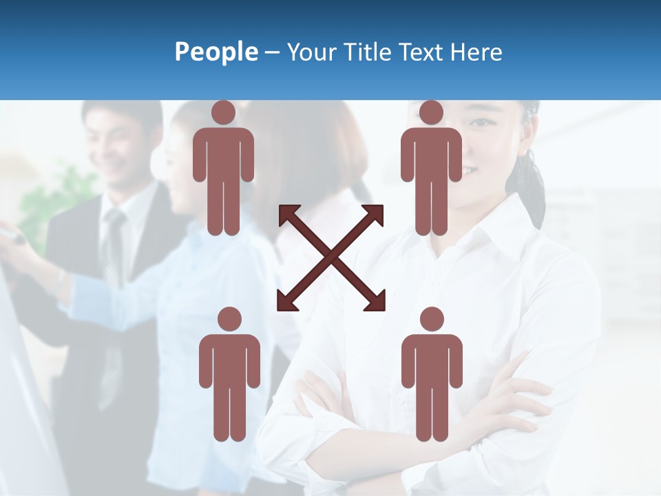 A Woman Standing In Front Of A Group Of People PowerPoint Template