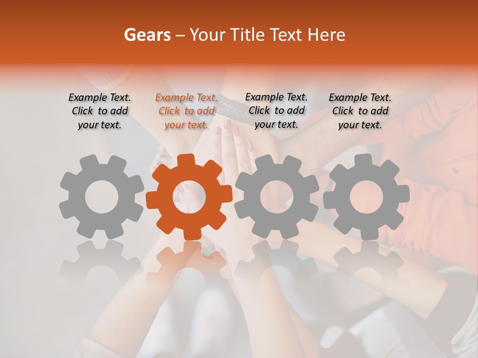 A Group Of People Putting Their Hands Together PowerPoint Template