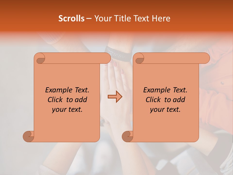 A Group Of People Putting Their Hands Together PowerPoint Template