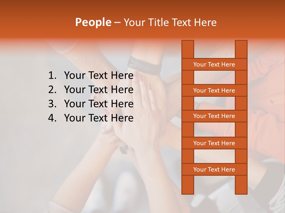 A Group Of People Putting Their Hands Together PowerPoint Template