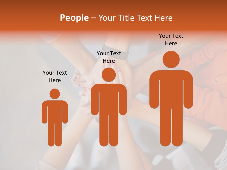 A Group Of People Putting Their Hands Together PowerPoint Template