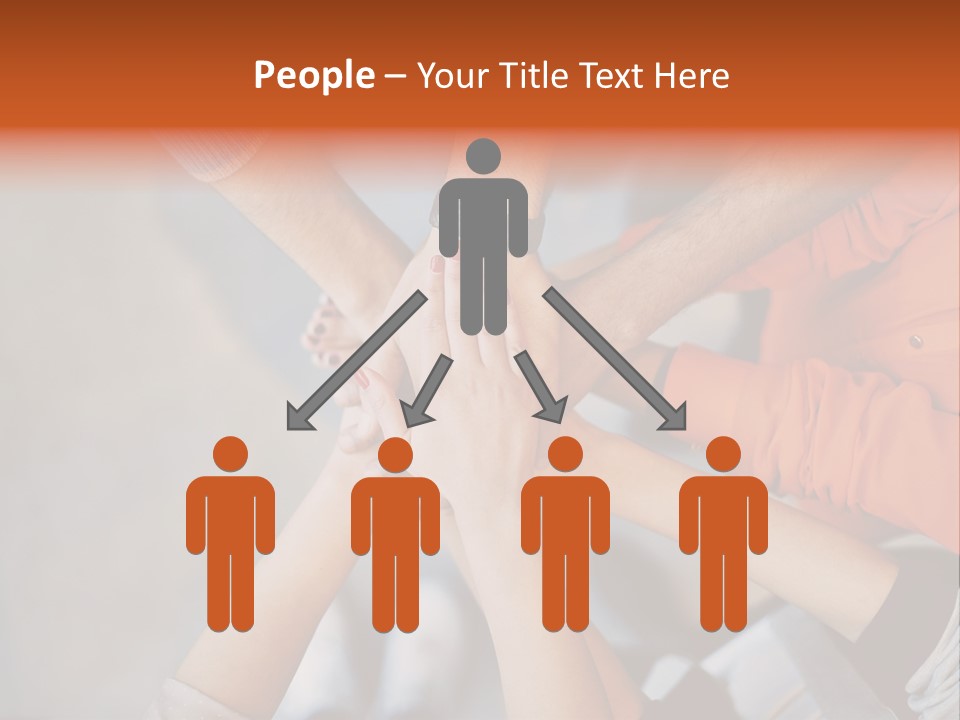 A Group Of People Putting Their Hands Together PowerPoint Template