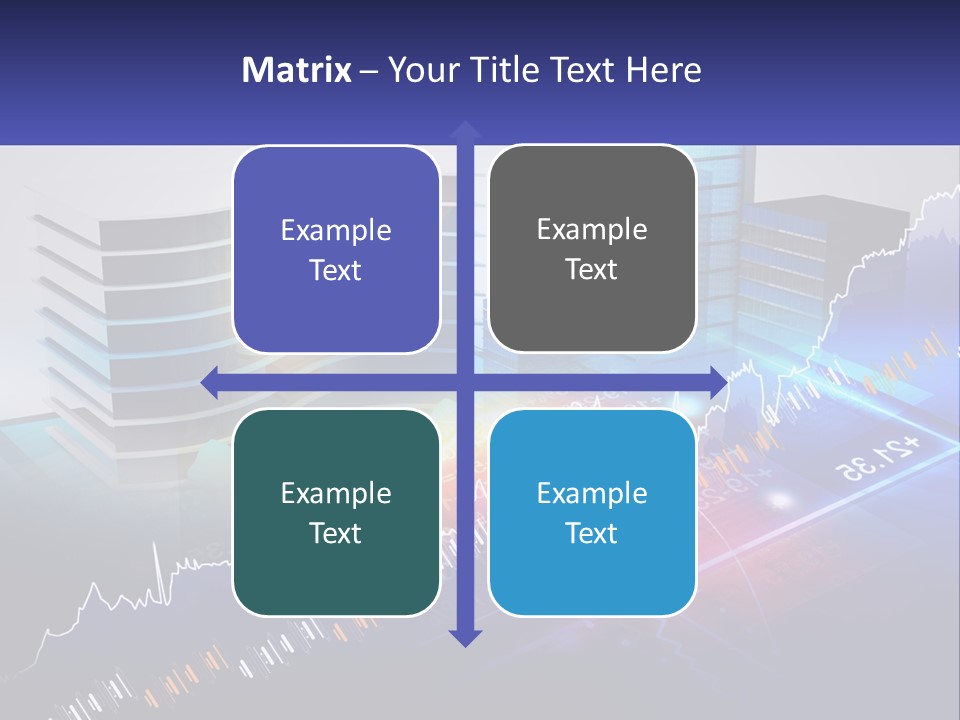 A Business Powerpoint Presentation With Buildings And Graphs PowerPoint Template