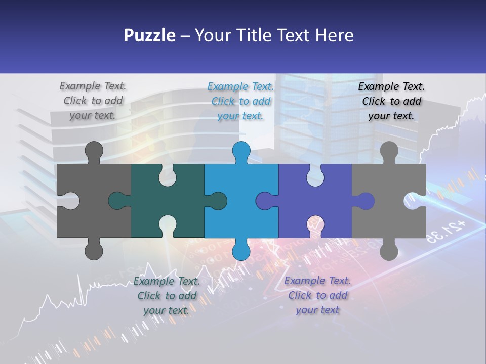 A Business Powerpoint Presentation With Buildings And Graphs PowerPoint Template
