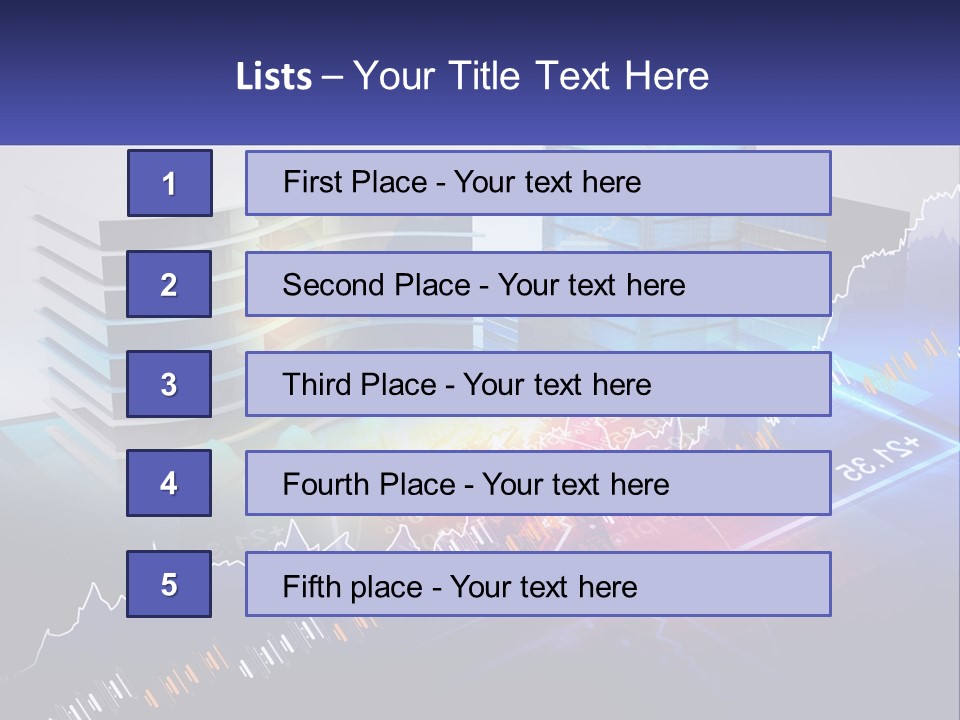 A Business Powerpoint Presentation With Buildings And Graphs PowerPoint Template