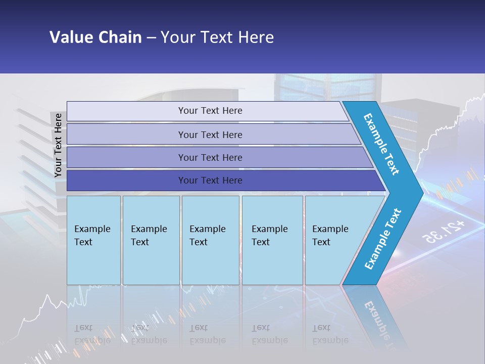 A Business Powerpoint Presentation With Buildings And Graphs PowerPoint Template