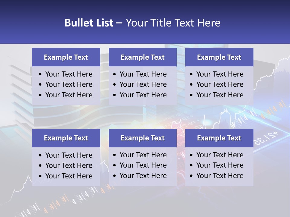A Business Powerpoint Presentation With Buildings And Graphs PowerPoint Template