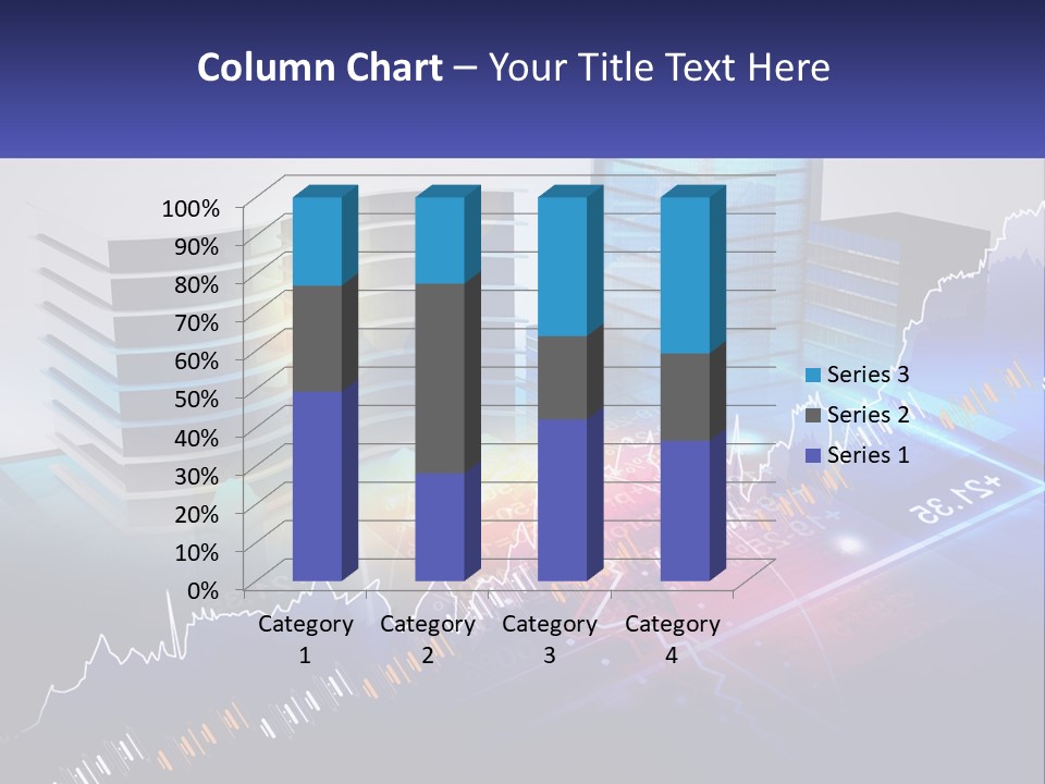 A Business Powerpoint Presentation With Buildings And Graphs PowerPoint Template