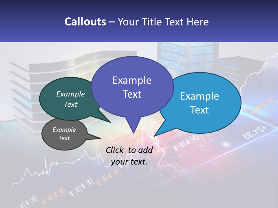A Business Powerpoint Presentation With Buildings And Graphs PowerPoint Template