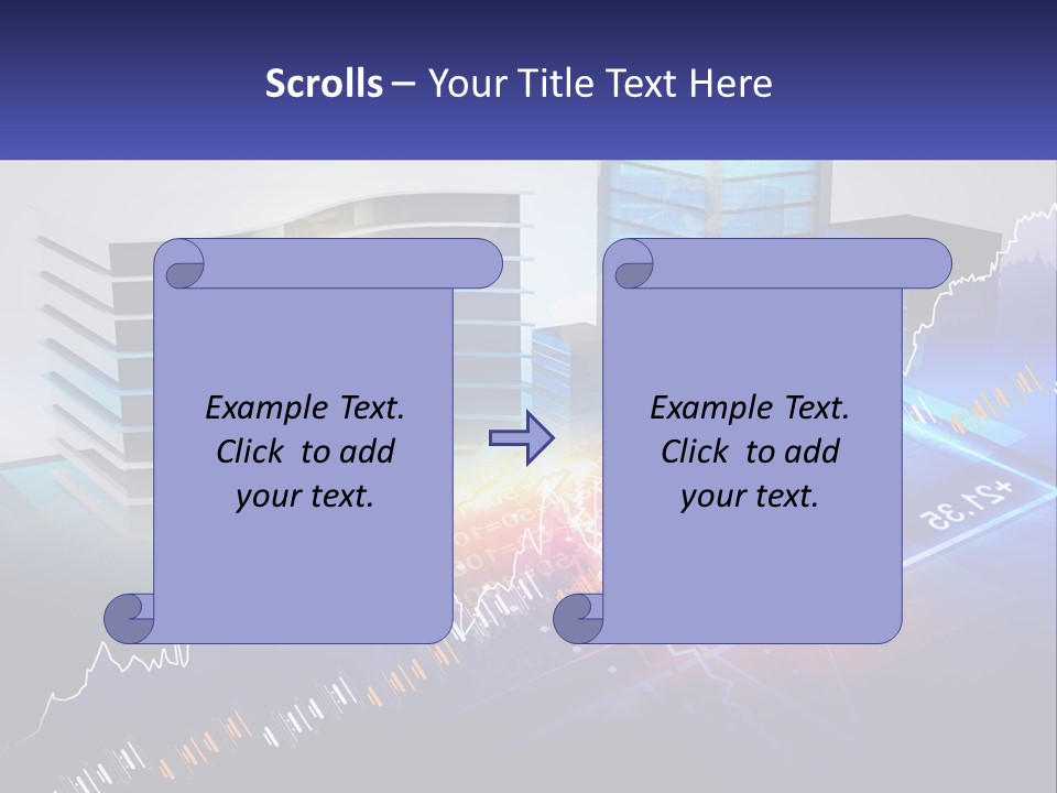 A Business Powerpoint Presentation With Buildings And Graphs PowerPoint Template