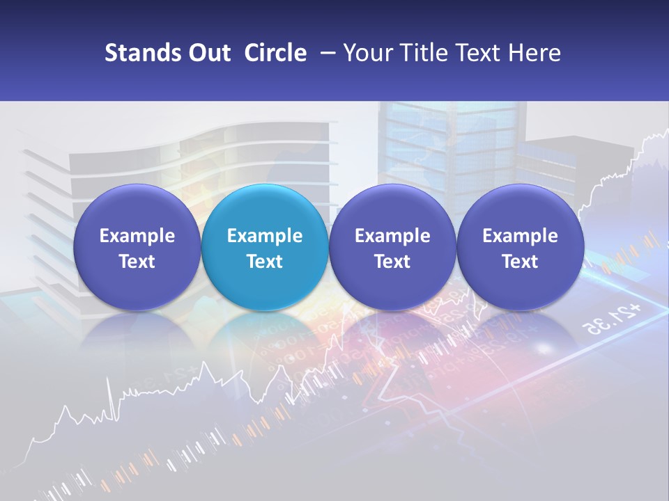 A Business Powerpoint Presentation With Buildings And Graphs PowerPoint Template