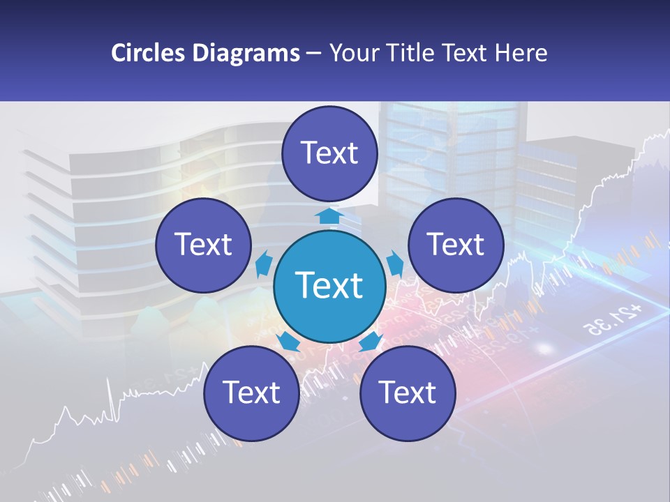 A Business Powerpoint Presentation With Buildings And Graphs PowerPoint Template