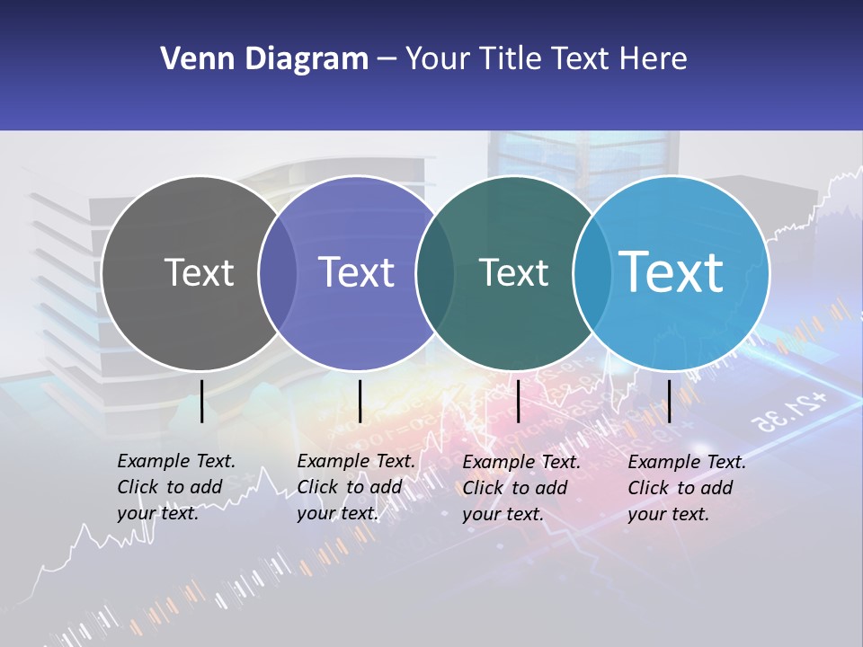 A Business Powerpoint Presentation With Buildings And Graphs PowerPoint Template