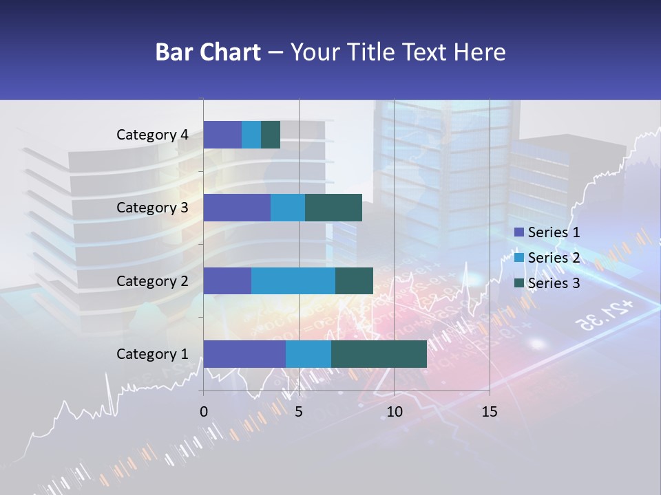 A Business Powerpoint Presentation With Buildings And Graphs PowerPoint Template