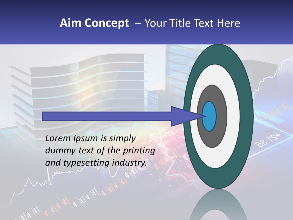 A Business Powerpoint Presentation With Buildings And Graphs PowerPoint Template