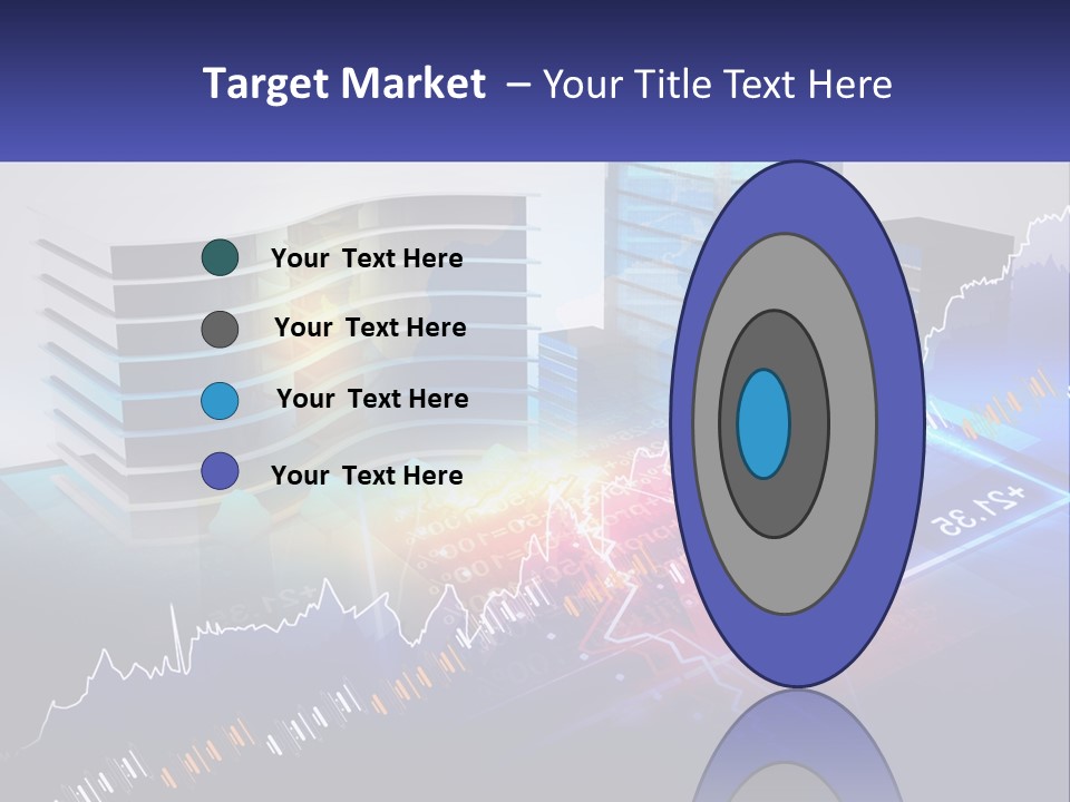 A Business Powerpoint Presentation With Buildings And Graphs PowerPoint Template