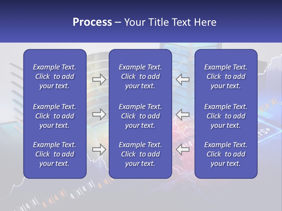 A Business Powerpoint Presentation With Buildings And Graphs PowerPoint Template