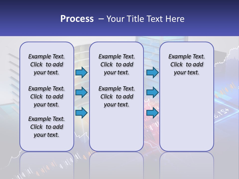 A Business Powerpoint Presentation With Buildings And Graphs PowerPoint Template