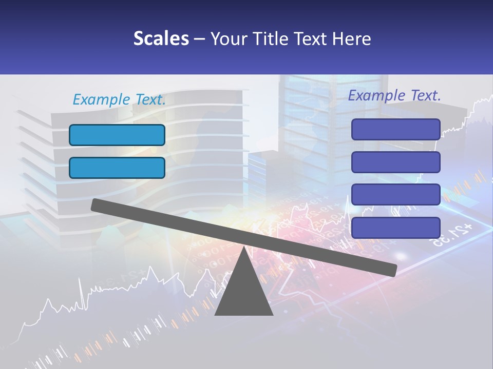 A Business Powerpoint Presentation With Buildings And Graphs PowerPoint Template