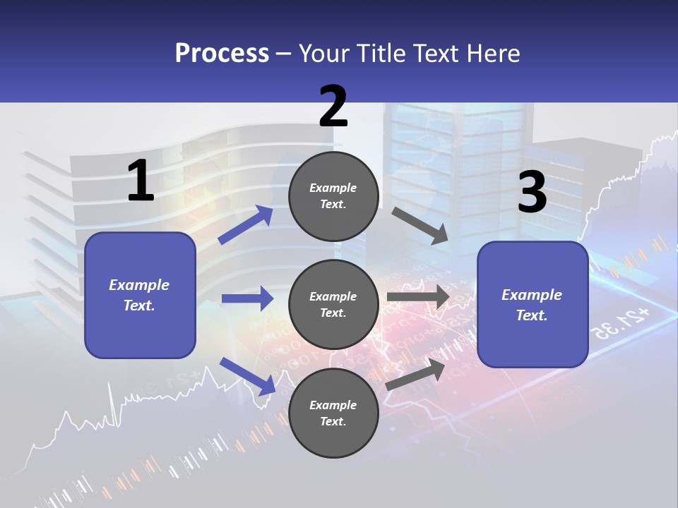 A Business Powerpoint Presentation With Buildings And Graphs PowerPoint Template