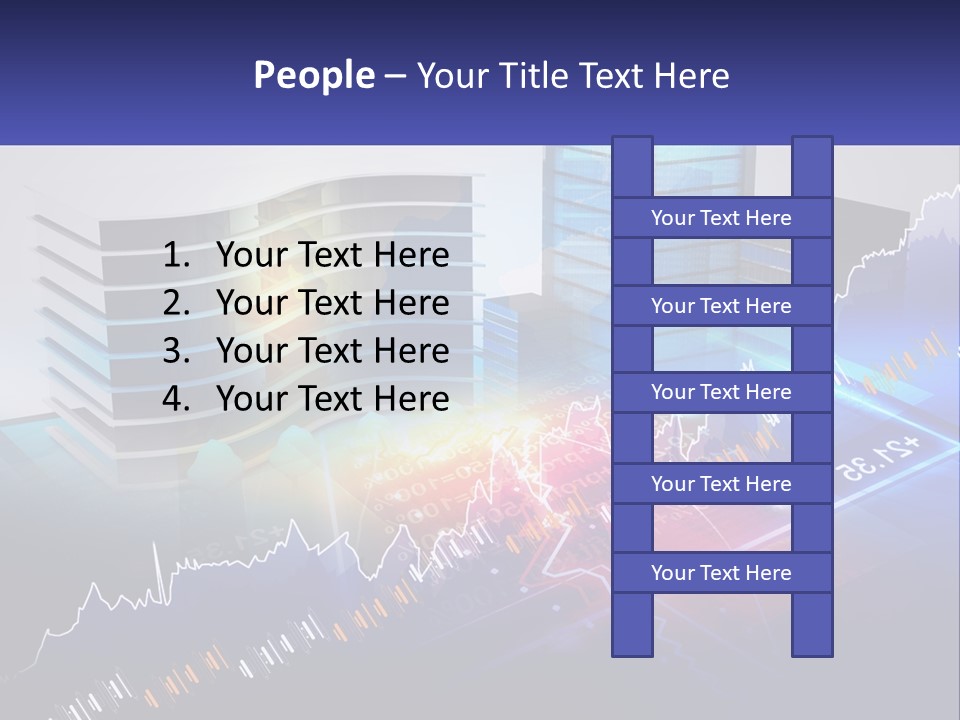 A Business Powerpoint Presentation With Buildings And Graphs PowerPoint Template