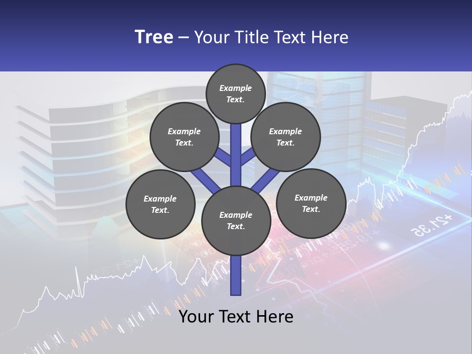 A Business Powerpoint Presentation With Buildings And Graphs PowerPoint Template