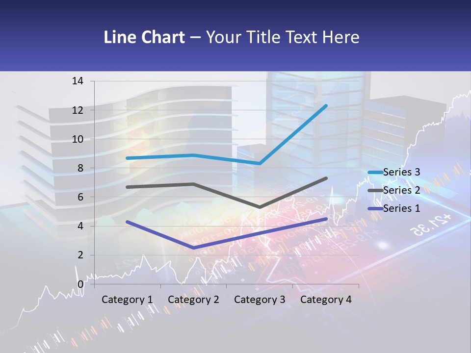 A Business Powerpoint Presentation With Buildings And Graphs PowerPoint Template