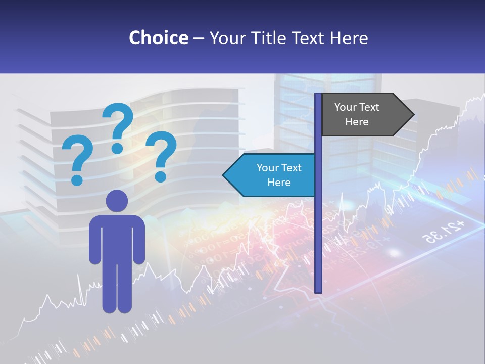 A Business Powerpoint Presentation With Buildings And Graphs PowerPoint Template