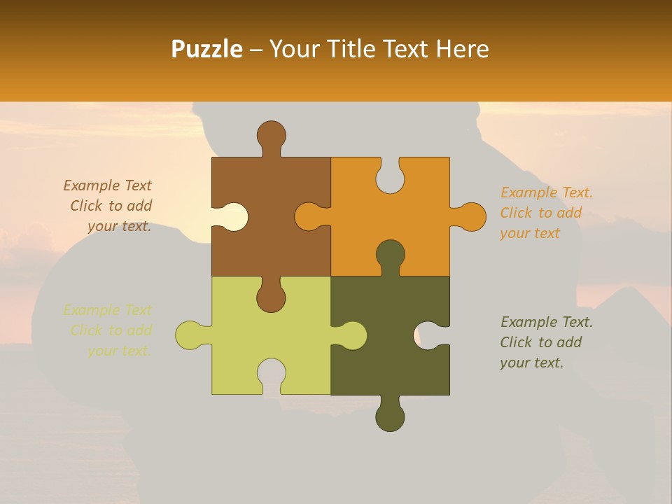 A Silhouette Of A Man Holding A Baby At Sunset PowerPoint Template