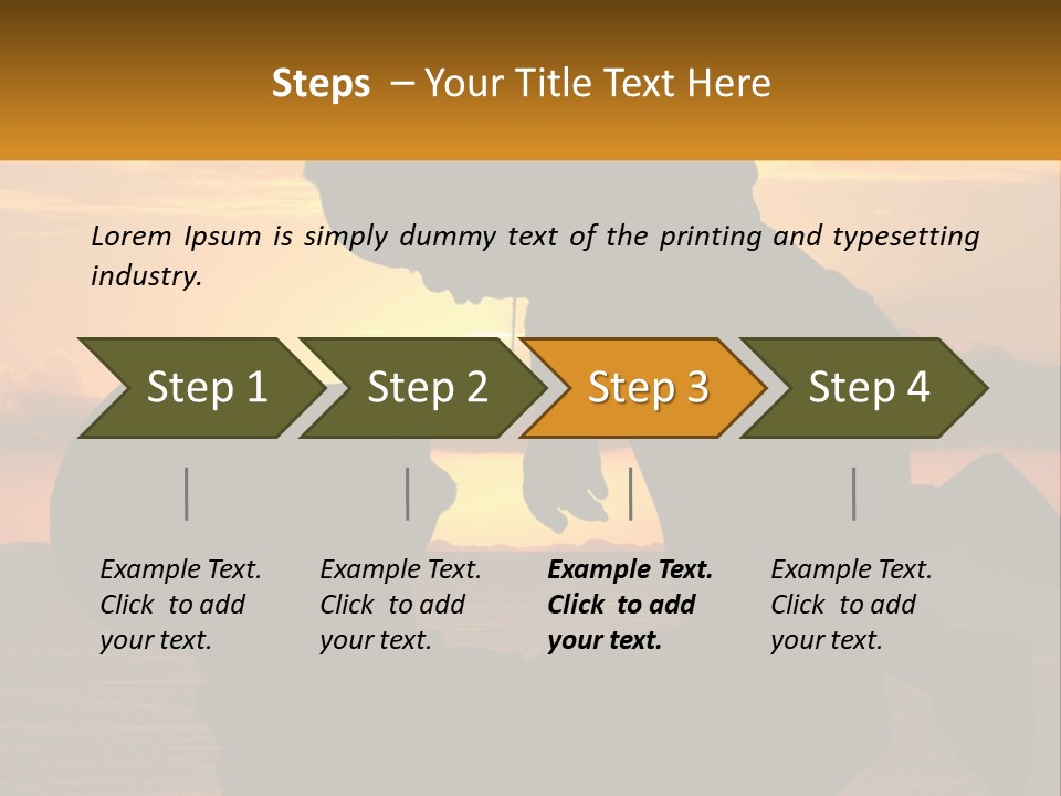A Silhouette Of A Man Holding A Baby At Sunset PowerPoint Template