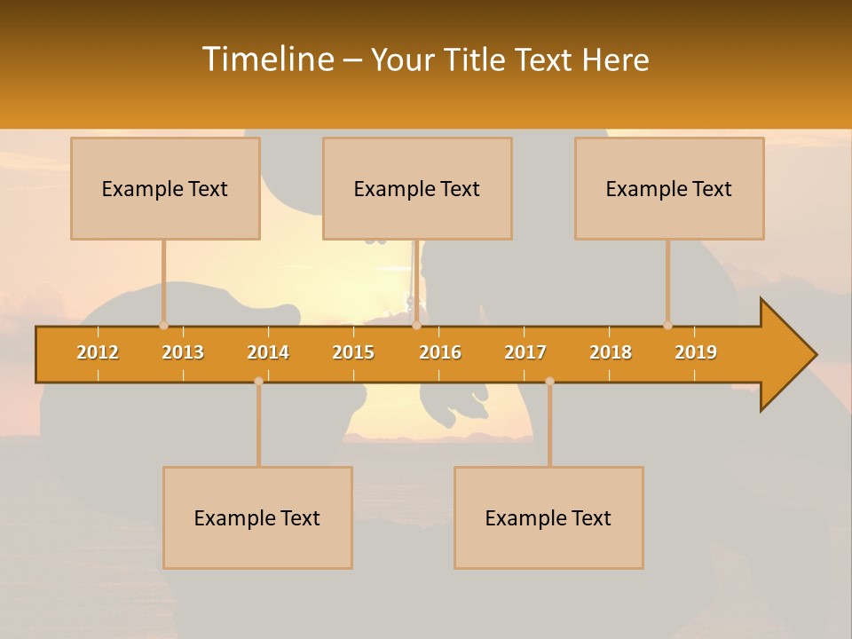 A Silhouette Of A Man Holding A Baby At Sunset PowerPoint Template