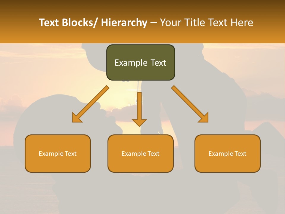 A Silhouette Of A Man Holding A Baby At Sunset PowerPoint Template