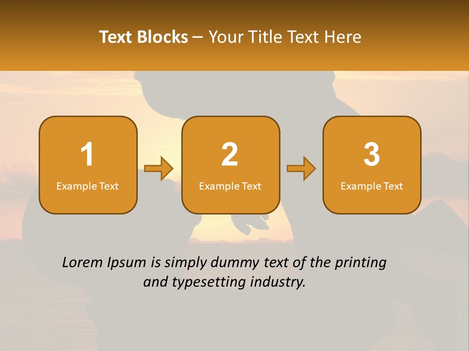 A Silhouette Of A Man Holding A Baby At Sunset PowerPoint Template