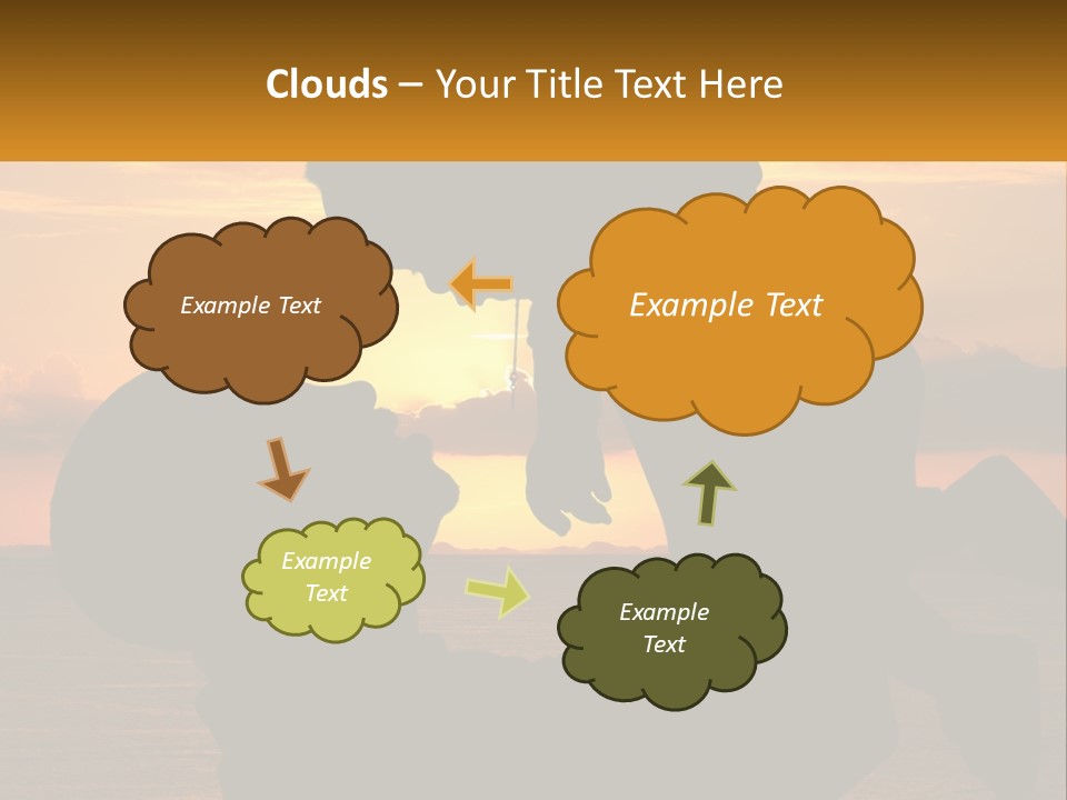 A Silhouette Of A Man Holding A Baby At Sunset PowerPoint Template